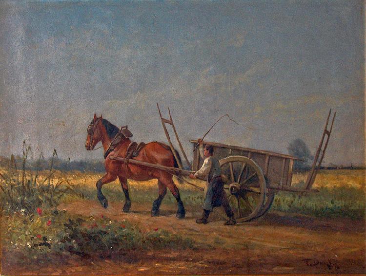 unknow artist Farmer with horse and cart